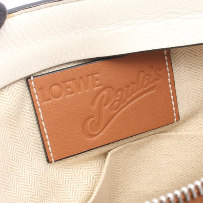 LOEWE × Paula's Ibiza パウラズイビザ Tポーチ ショルダーバッグ レザー オフホワイト ブラウン マルチカラー ロエベ バッグ LOEWE