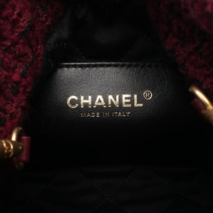 CHANEL 22 ミニ チェーンショルダーバッグ ツイード レザー ボルドー ブラック ゴールド金具 シャネル バッグ CHANEL