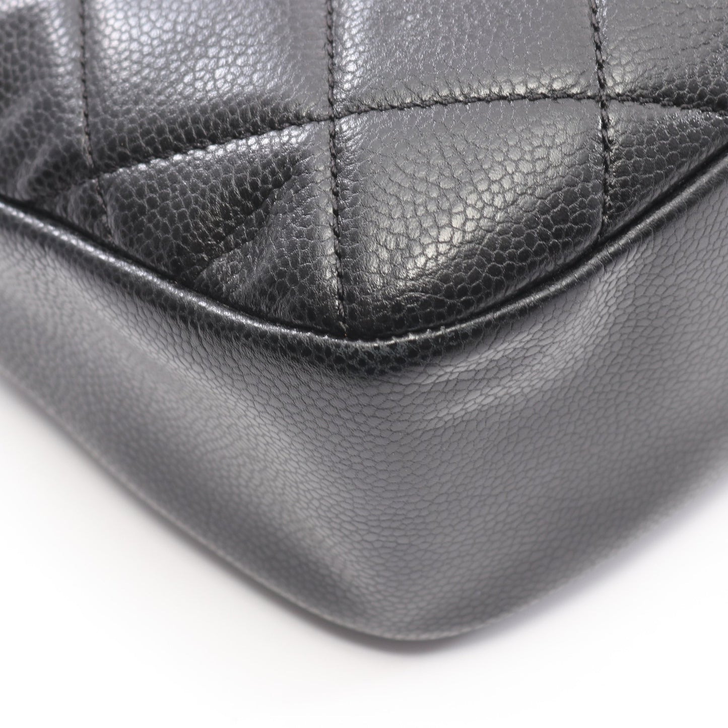 マトラッセ チェーンショルダーバッグ チェーントートバッグ キャビアスキン ブラック シルバー金具 シャネル バッグ CHANEL