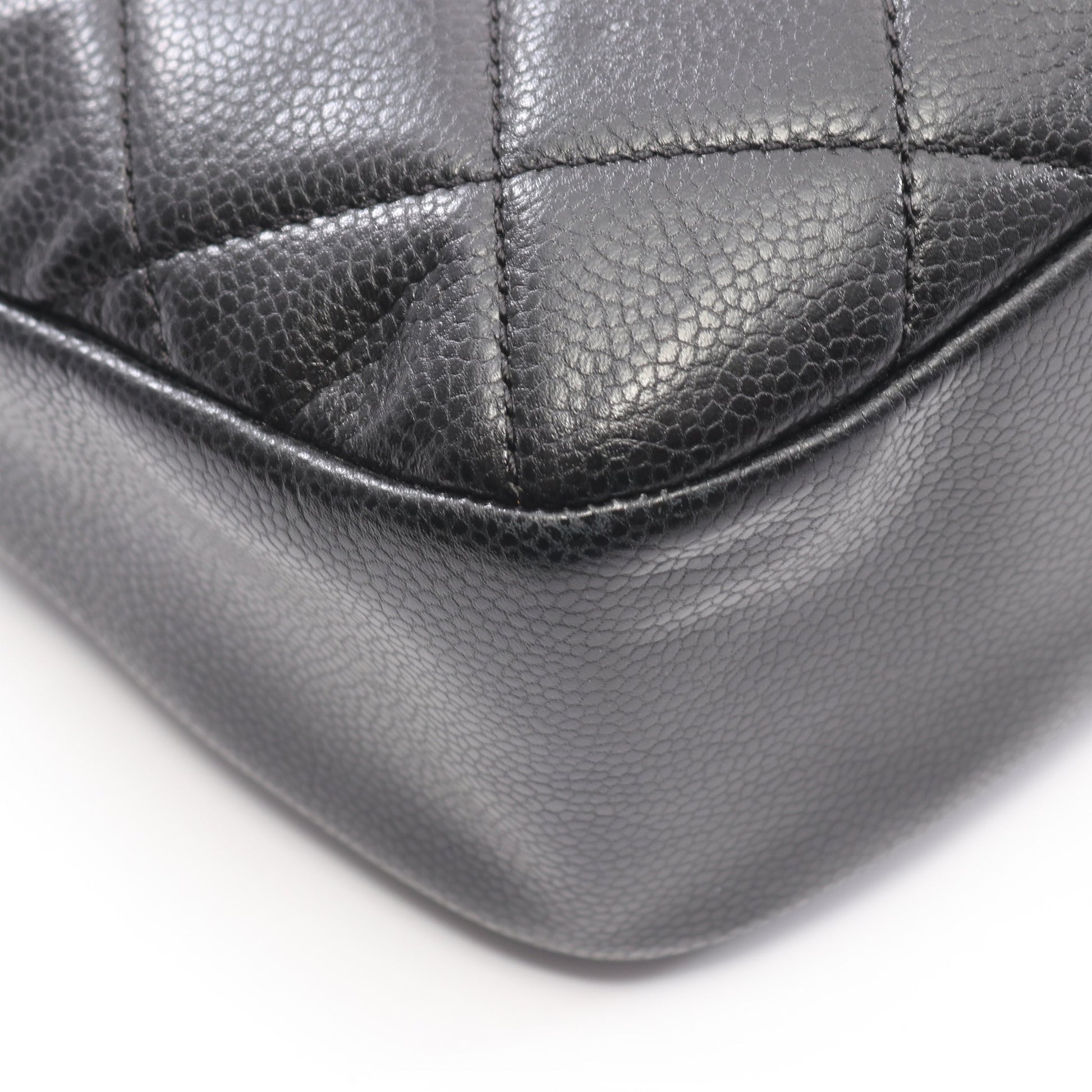 マトラッセ チェーンショルダーバッグ チェーントートバッグ キャビアスキン ブラック シルバー金具 シャネル バッグ CHANEL