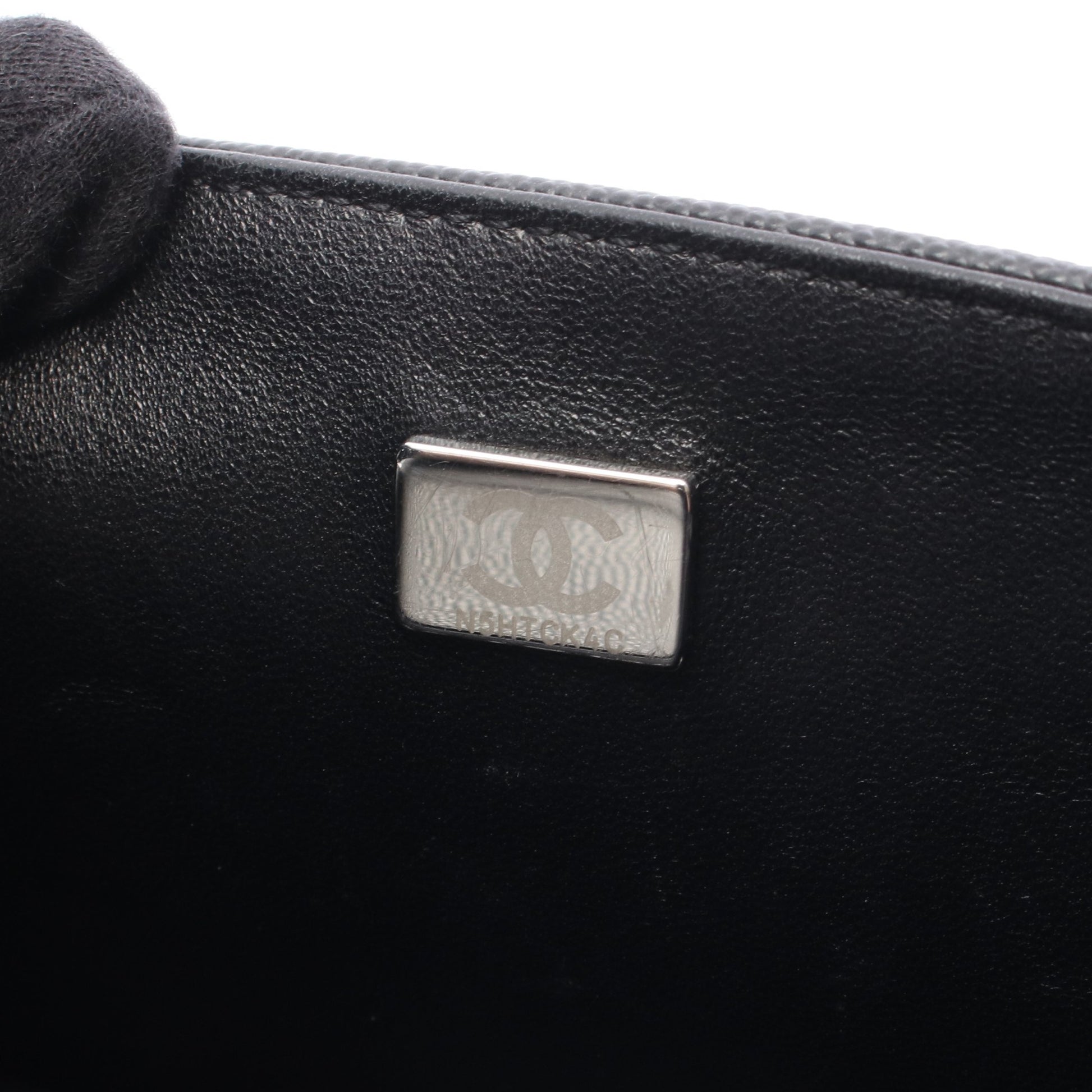 ボーイシャネル チェーンショルダーバッグ キャビアスキン ブラック シルバー金具 シャネル バッグ CHANEL