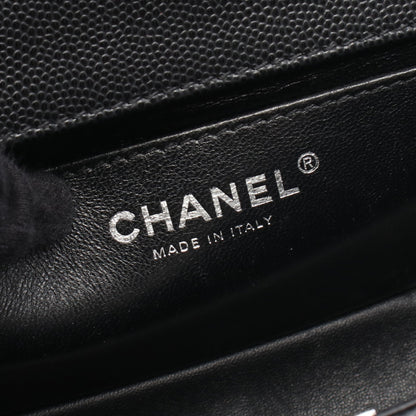 ボーイシャネル チェーンショルダーバッグ キャビアスキン ブラック シルバー金具 シャネル バッグ CHANEL