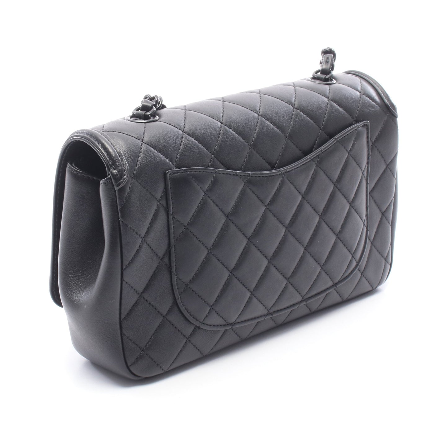 マトラッセ チェーンショルダーバッグ レザー ブラック ブラック金具 シャネル バッグ CHANEL