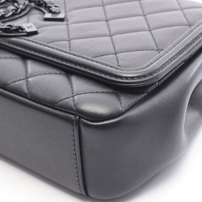 マトラッセ チェーンショルダーバッグ レザー ブラック ブラック金具 シャネル バッグ CHANEL