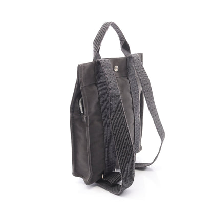 エールライン アドPM バックパック リュックサック ナイロンキャンバス ダークグレー シルバー金具 エルメス バッグ HERMES