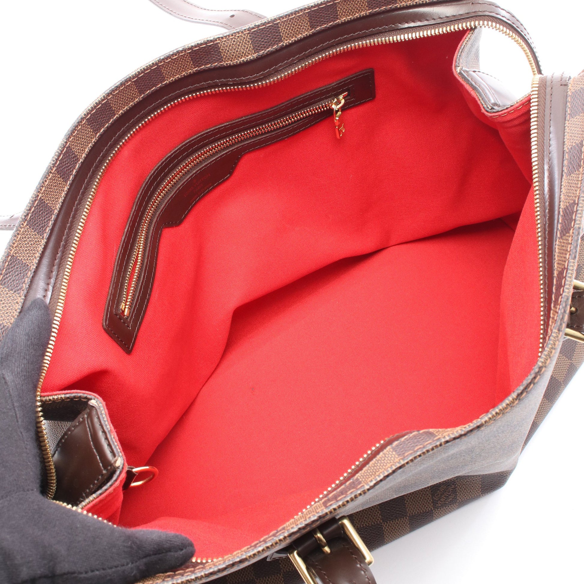 チェルシー ダミエエベヌ ショルダーバッグ トートバッグ PVC レザー ブラウン ルイヴィトン バッグ LOUIS VUITTON