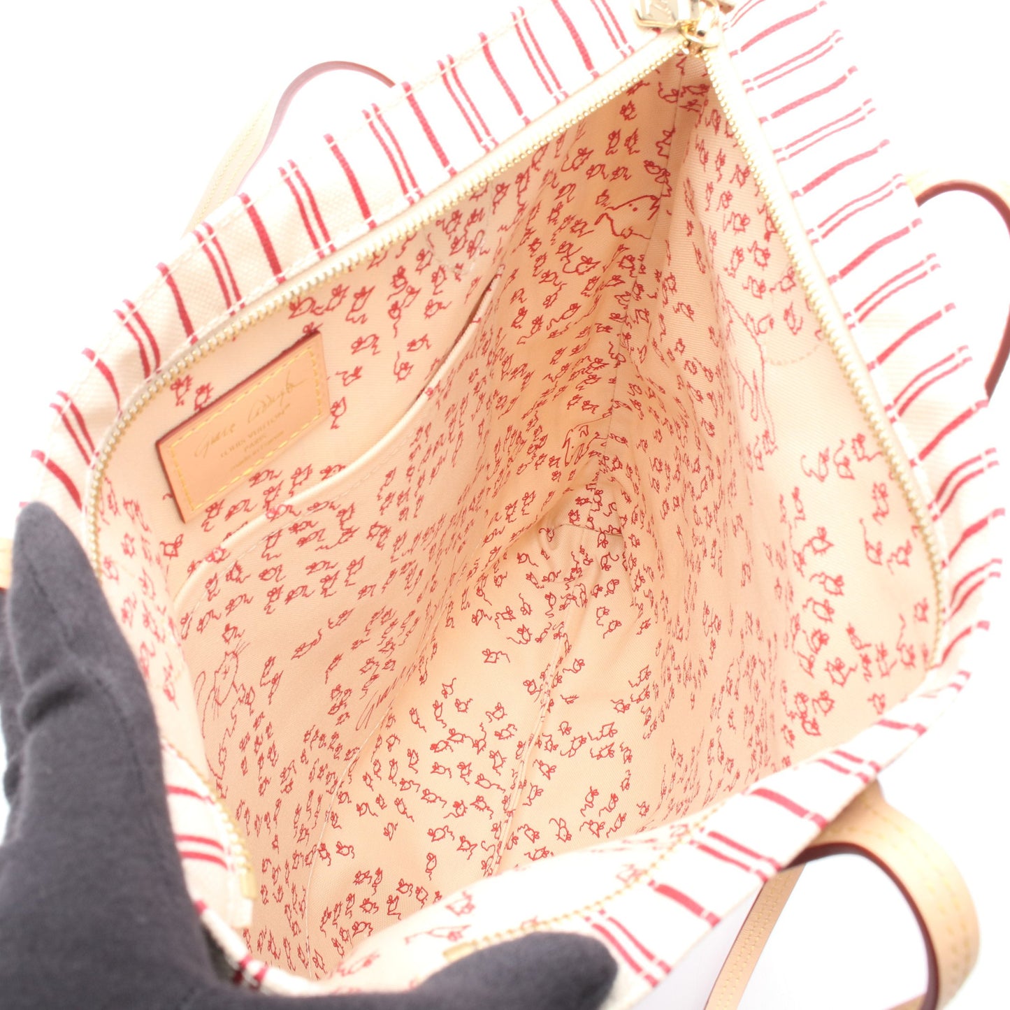 キャリー イット ショルダーバッグ トートバッグ キャンバス レザー ベージュ レッド ルイヴィトン バッグ LOUIS VUITTON