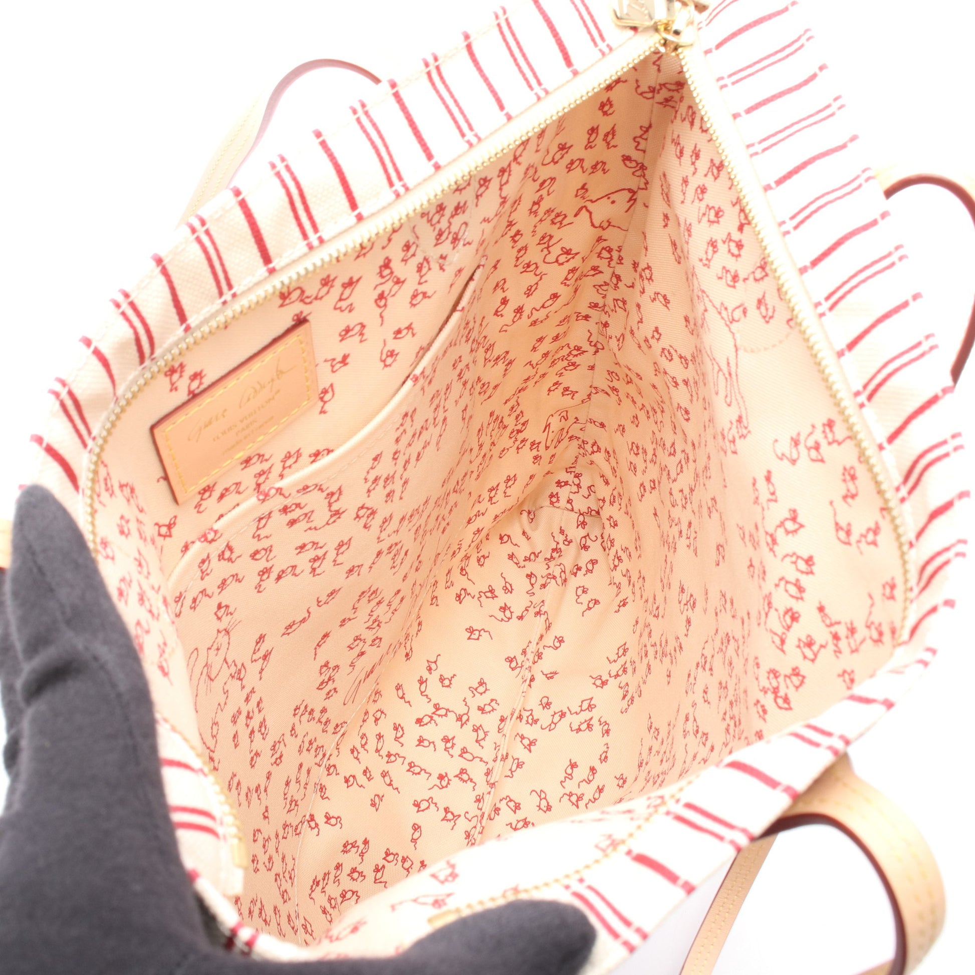 キャリー イット ショルダーバッグ トートバッグ キャンバス レザー ベージュ レッド ルイヴィトン バッグ LOUIS VUITTON