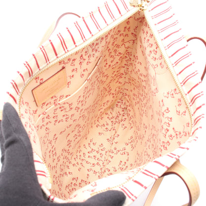 キャリー イット ショルダーバッグ トートバッグ キャンバス レザー ベージュ レッド ルイヴィトン バッグ LOUIS VUITTON