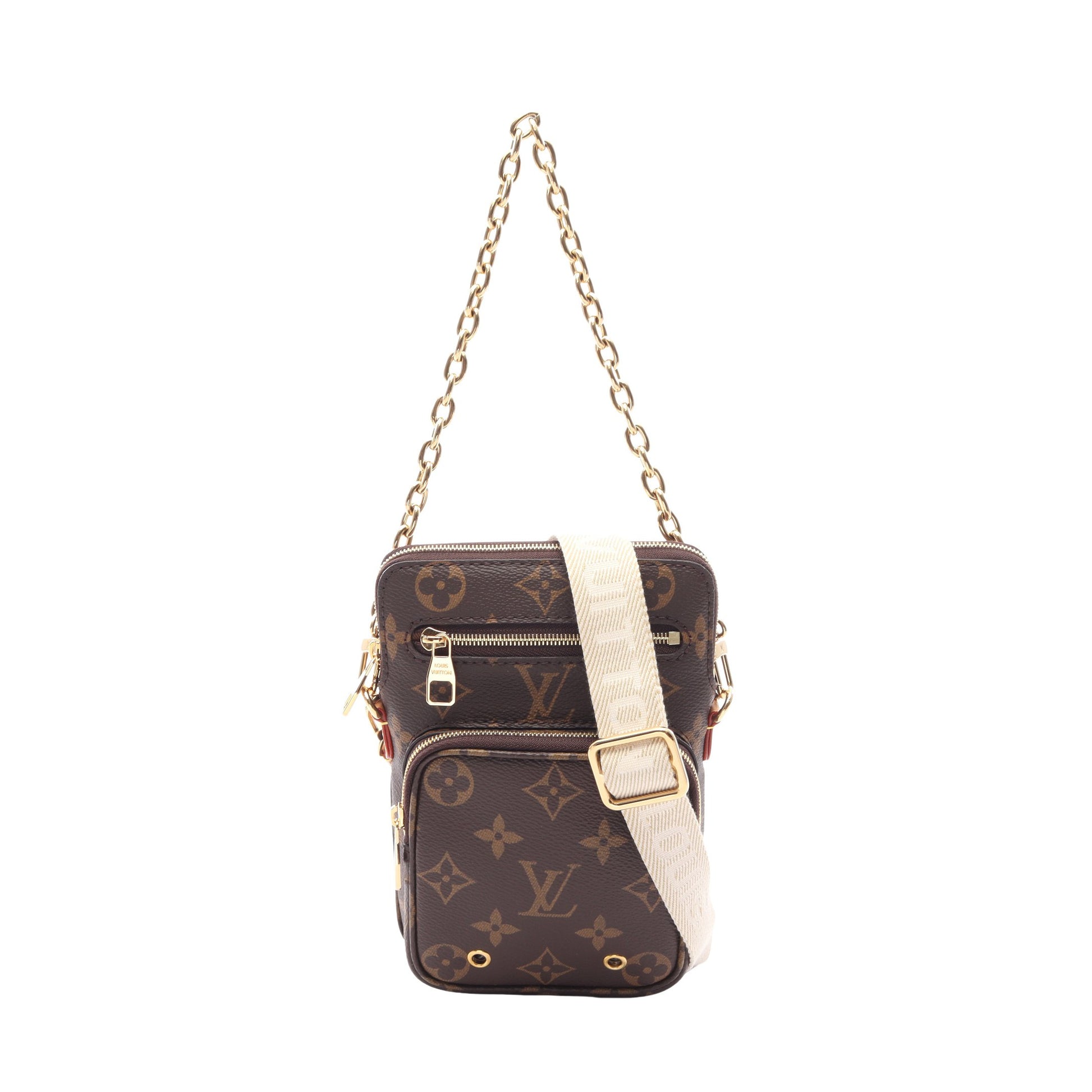 ユーティリティ クロスボディ モノグラム 2WAY チェーンハンドバッグ PVC レザー ブラウン ルイヴィトン バッグ LOUIS VUITTON