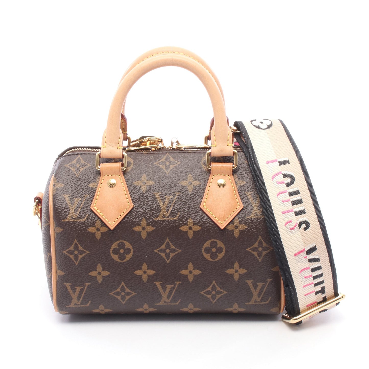 スピーディ バンドリエール20 モノグラム 2WAY ハンドバッグ PVC レザー ブラウン ルイヴィトン バッグ LOUIS VUITTON