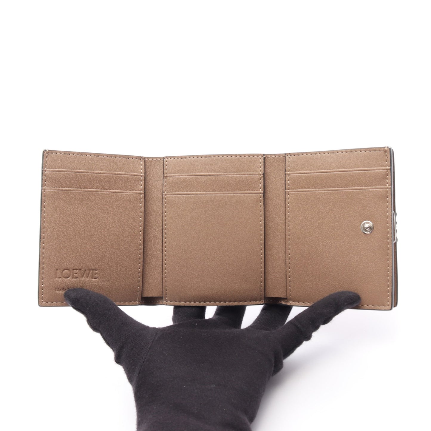 アナグラム トライフォールド ウォレット 三つ折り財布 レザー ブラウン ロエベ 財布・小物 LOEWE