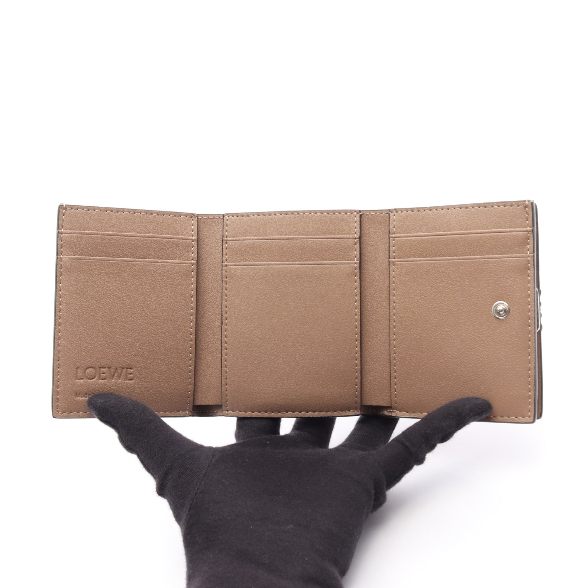 アナグラム トライフォールド ウォレット 三つ折り財布 レザー ブラウン ロエベ 財布・小物 LOEWE