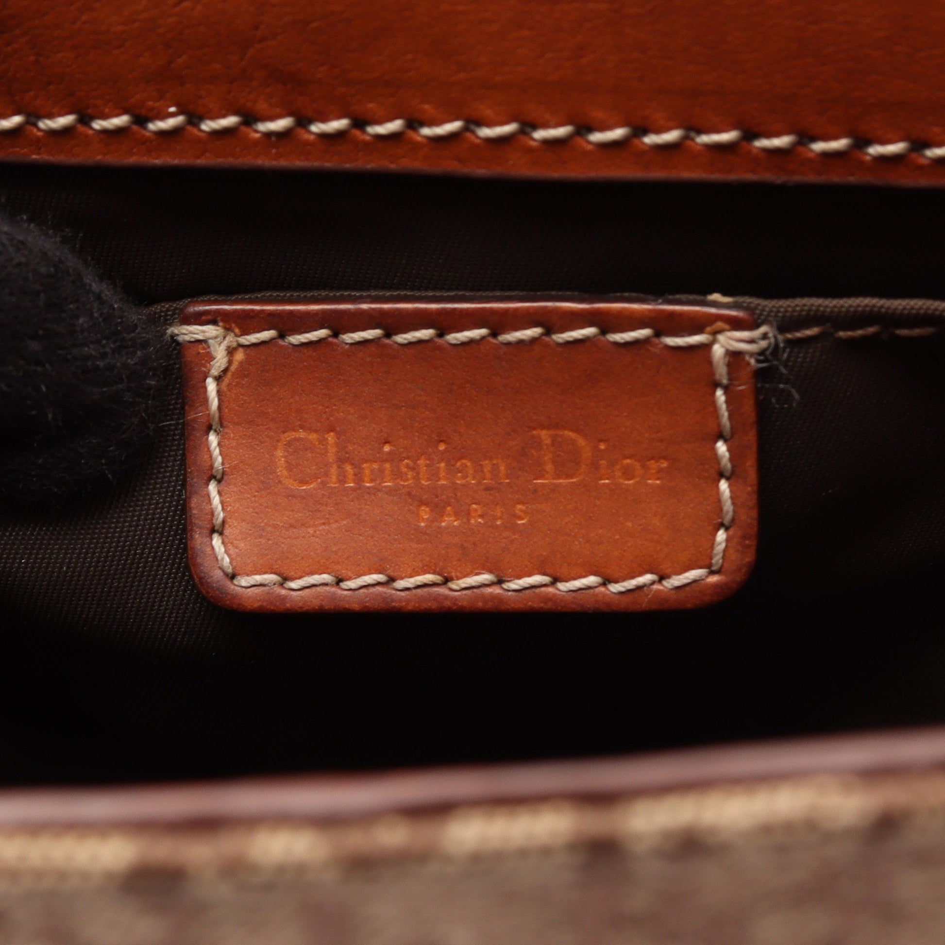ストリートシック トロッター ショルダーバッグ キャンバス レザー ベージュ ブラウン クリスチャンディオール バッグ Christian Dior