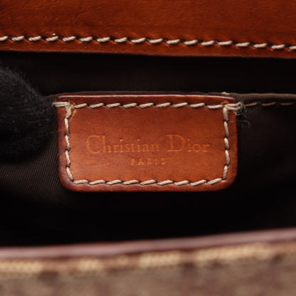 ストリートシック トロッター ショルダーバッグ キャンバス レザー ベージュ ブラウン クリスチャンディオール バッグ Christian Dior