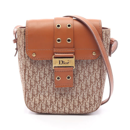 ストリートシック トロッター ショルダーバッグ キャンバス レザー ベージュ ブラウン クリスチャンディオール バッグ Christian Dior