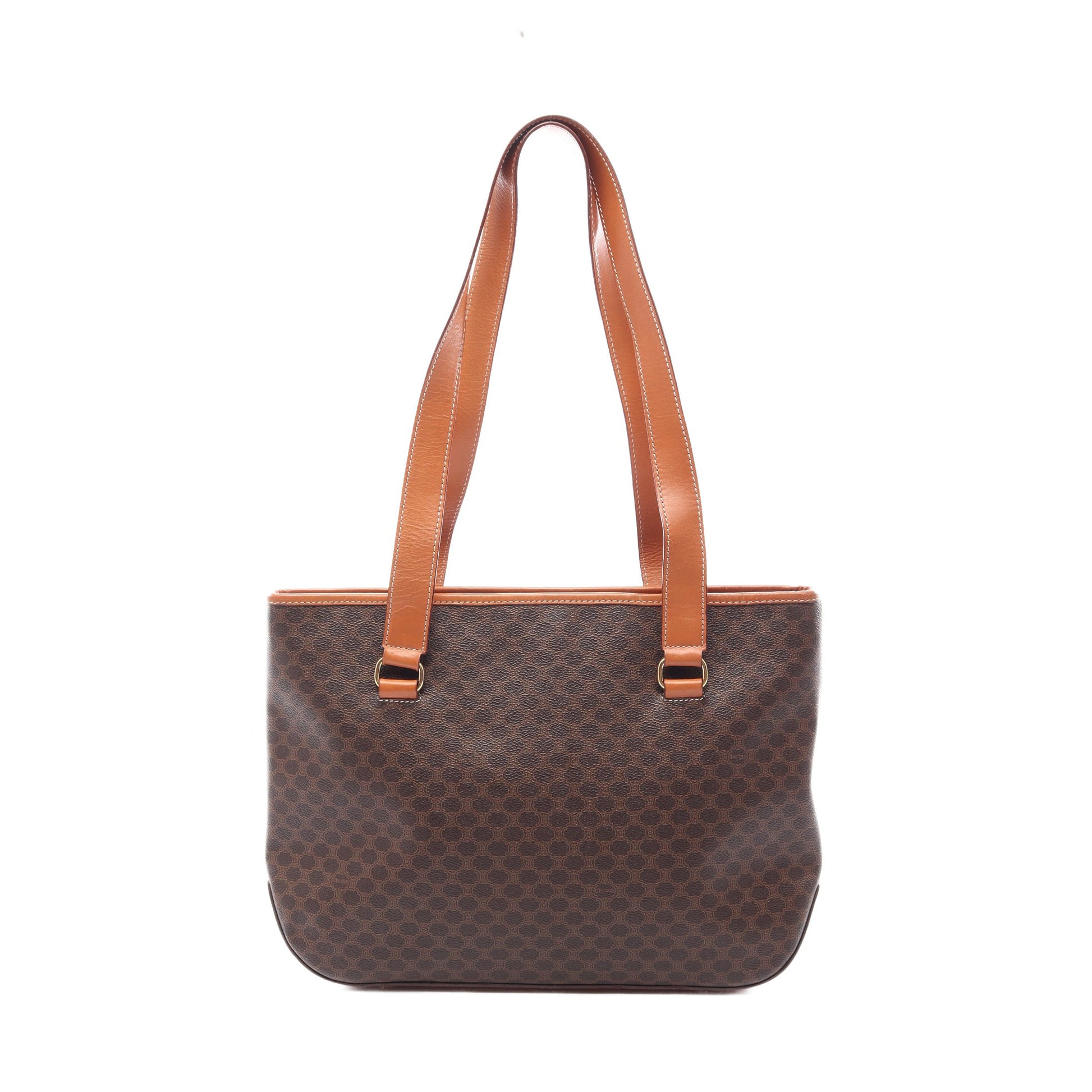 マカダム ショルダーバッグ トートバッグ PVC レザー ダークブラウン ブラウン セリーヌ バッグ CELINE