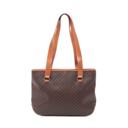 マカダム ショルダーバッグ トートバッグ PVC レザー ダークブラウン ブラウン セリーヌ バッグ CELINE