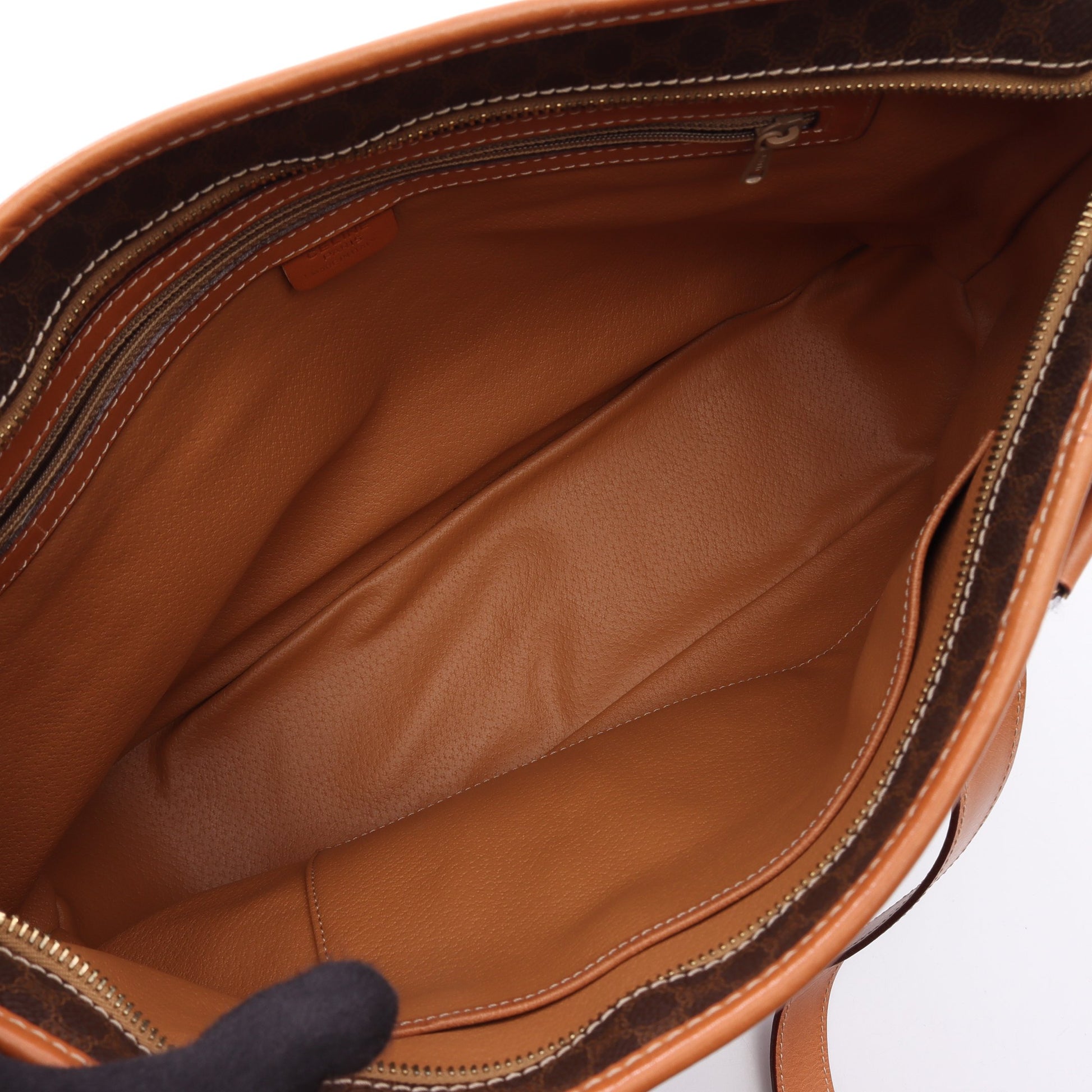 マカダム ショルダーバッグ トートバッグ PVC レザー ダークブラウン ブラウン セリーヌ バッグ CELINE