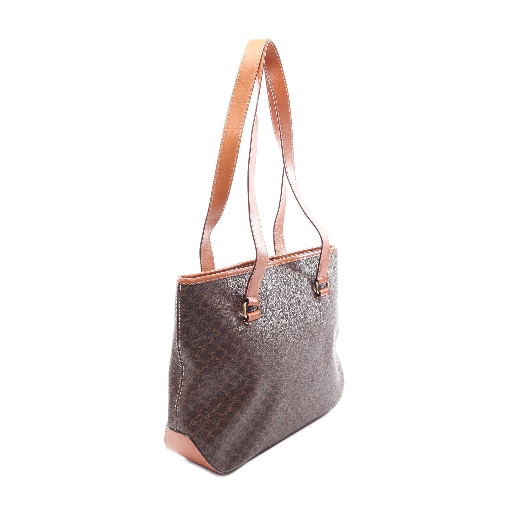 マカダム ショルダーバッグ トートバッグ PVC レザー ダークブラウン ブラウン セリーヌ バッグ CELINE