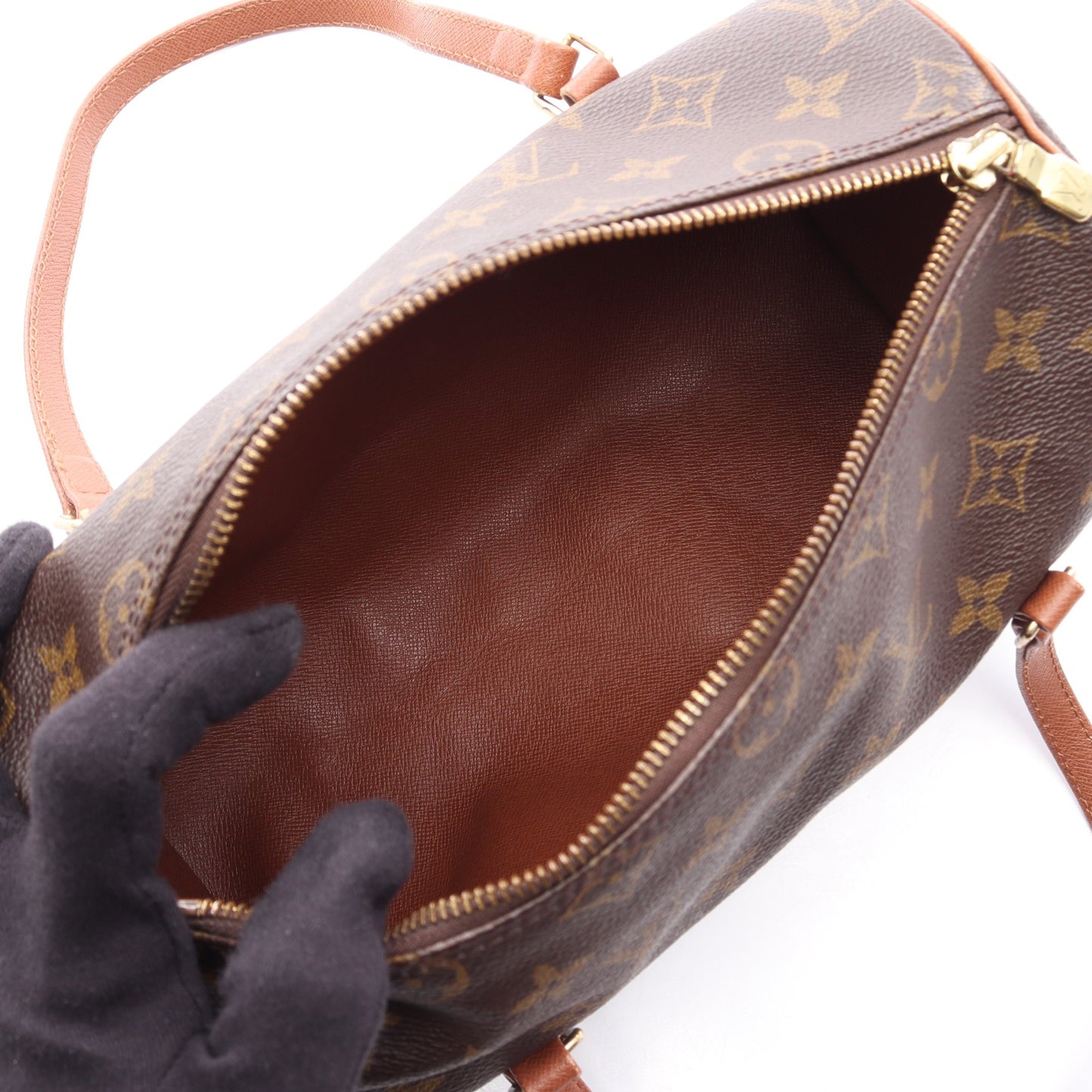 パピヨン26 モノグラム ハンドバッグ PVC レザー ブラウン ルイヴィトン バッグ LOUIS VUITTON