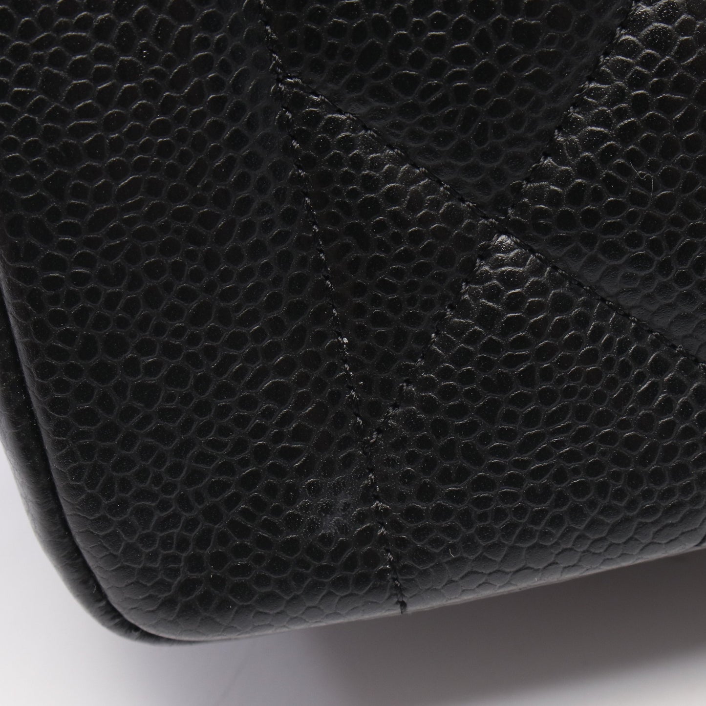 マトラッセ ダイアナフラップ チェーンショルダーバッグ キャビアスキン ブラック ゴールド金具 シャネル バッグ CHANEL
