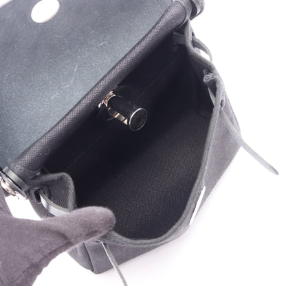 エールバッグジップ ミニ ショルダーバッグ トワルミリタリー ヴァッシュハンター ブラック シルバー金具 K刻印 エルメス バッグ HERMES