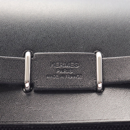 エールバッグジップ ミニ ショルダーバッグ トワルミリタリー ヴァッシュハンター ブラック シルバー金具 K刻印 エルメス バッグ HERMES