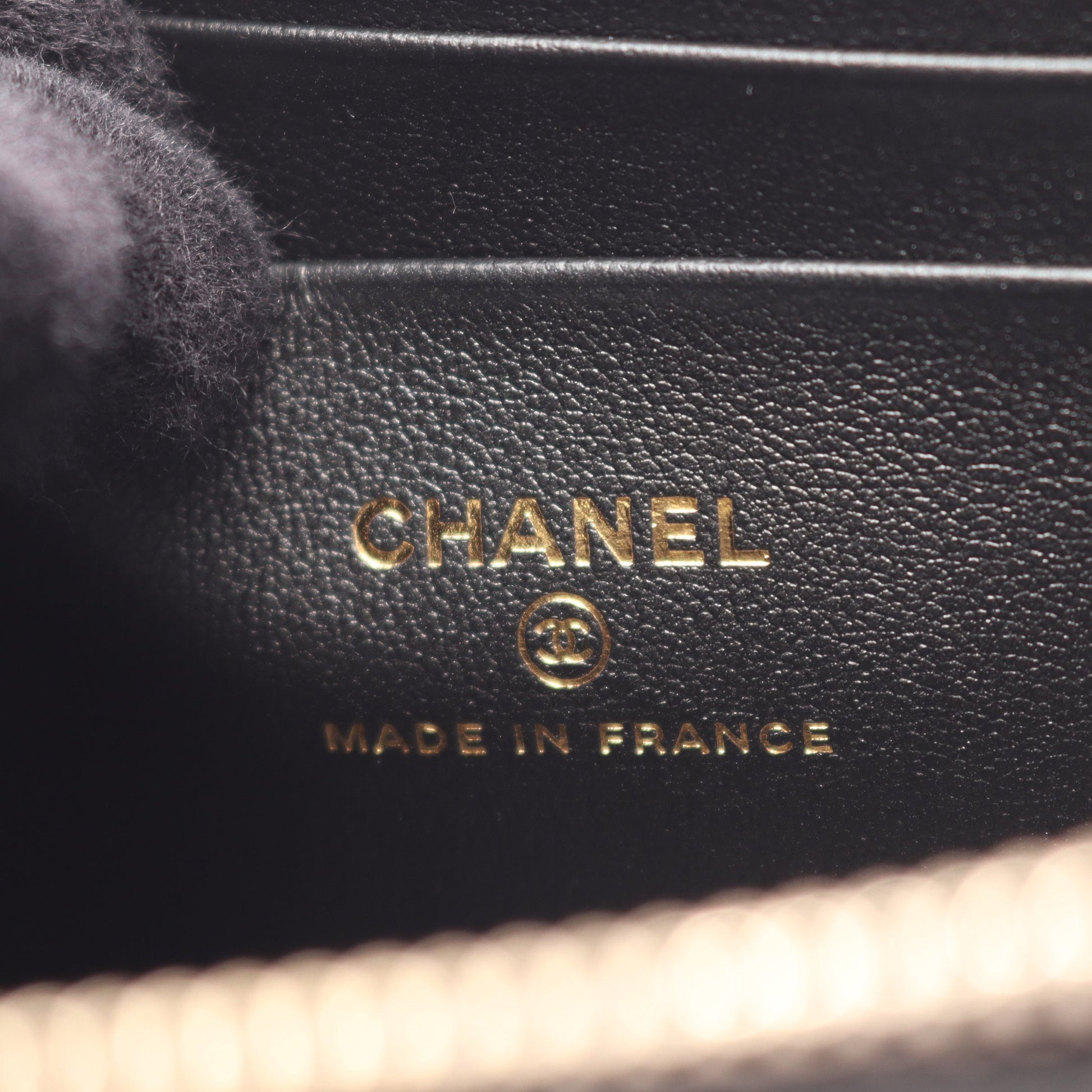 マトラッセ バニティバッグ 2WAY チェーンショルダーバッグ ラムスキン ブラック ゴールド金具 シャネル バッグ CHANEL
