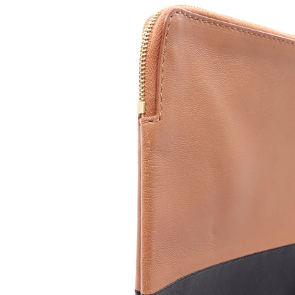 ソロ バイカラー クラッチバッグ レザー ブラック ライトブラウン セリーヌ バッグ CELINE
