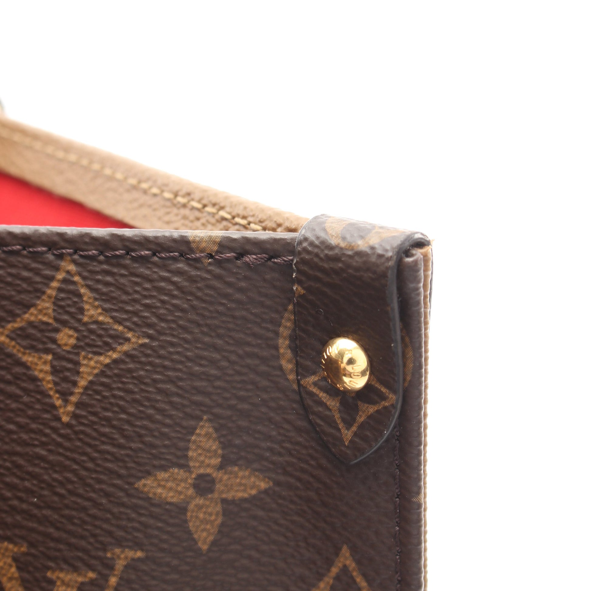 オンザゴーGM モノグラムジャイアント リバース 2WAY ショルダーバッグ トートバッグ PVC ブラウン ベージュ ルイヴィトン バッグ LOUIS VUITTON