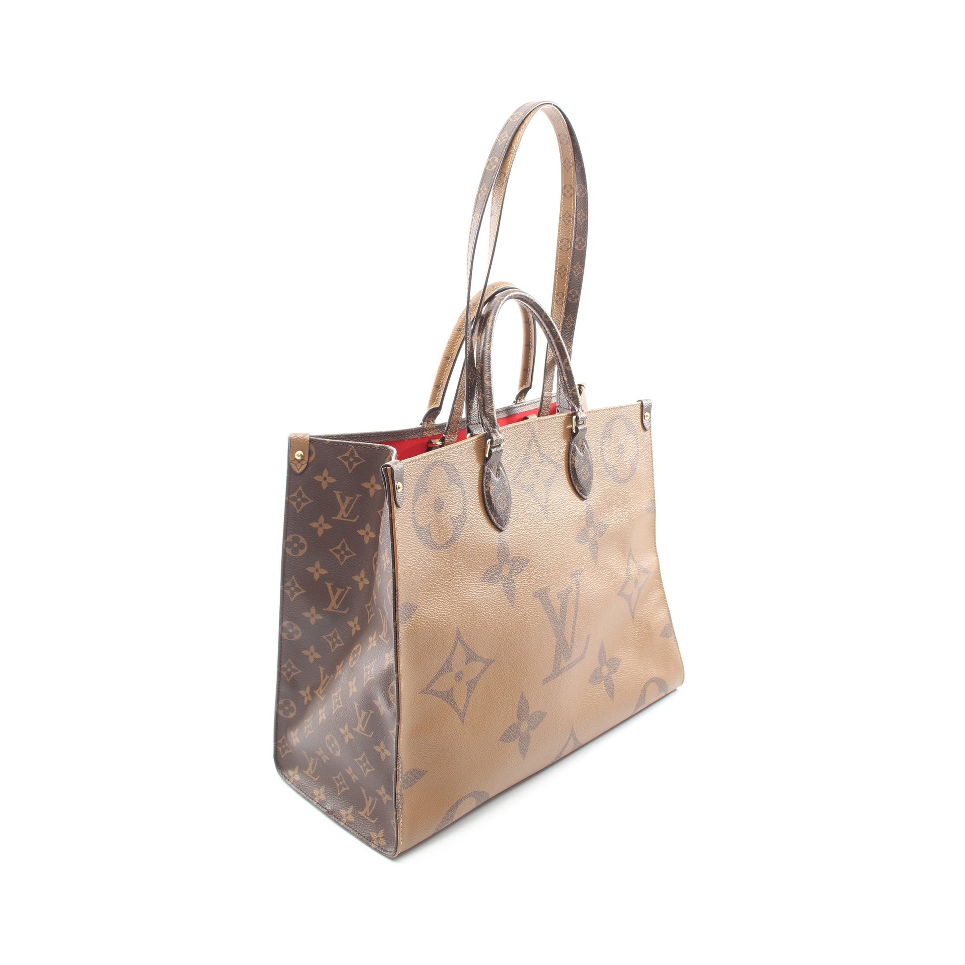 オンザゴーGM モノグラムジャイアント リバース 2WAY ショルダーバッグ トートバッグ PVC ブラウン ベージュ ルイヴィトン バッグ LOUIS VUITTON