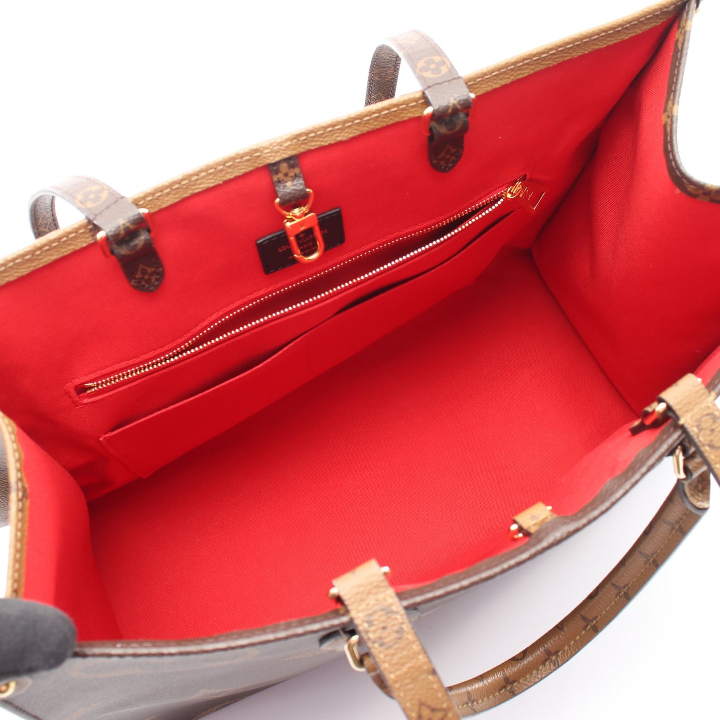 オンザゴーGM モノグラムジャイアント リバース 2WAY ショルダーバッグ トートバッグ PVC ブラウン ベージュ ルイヴィトン バッグ LOUIS VUITTON