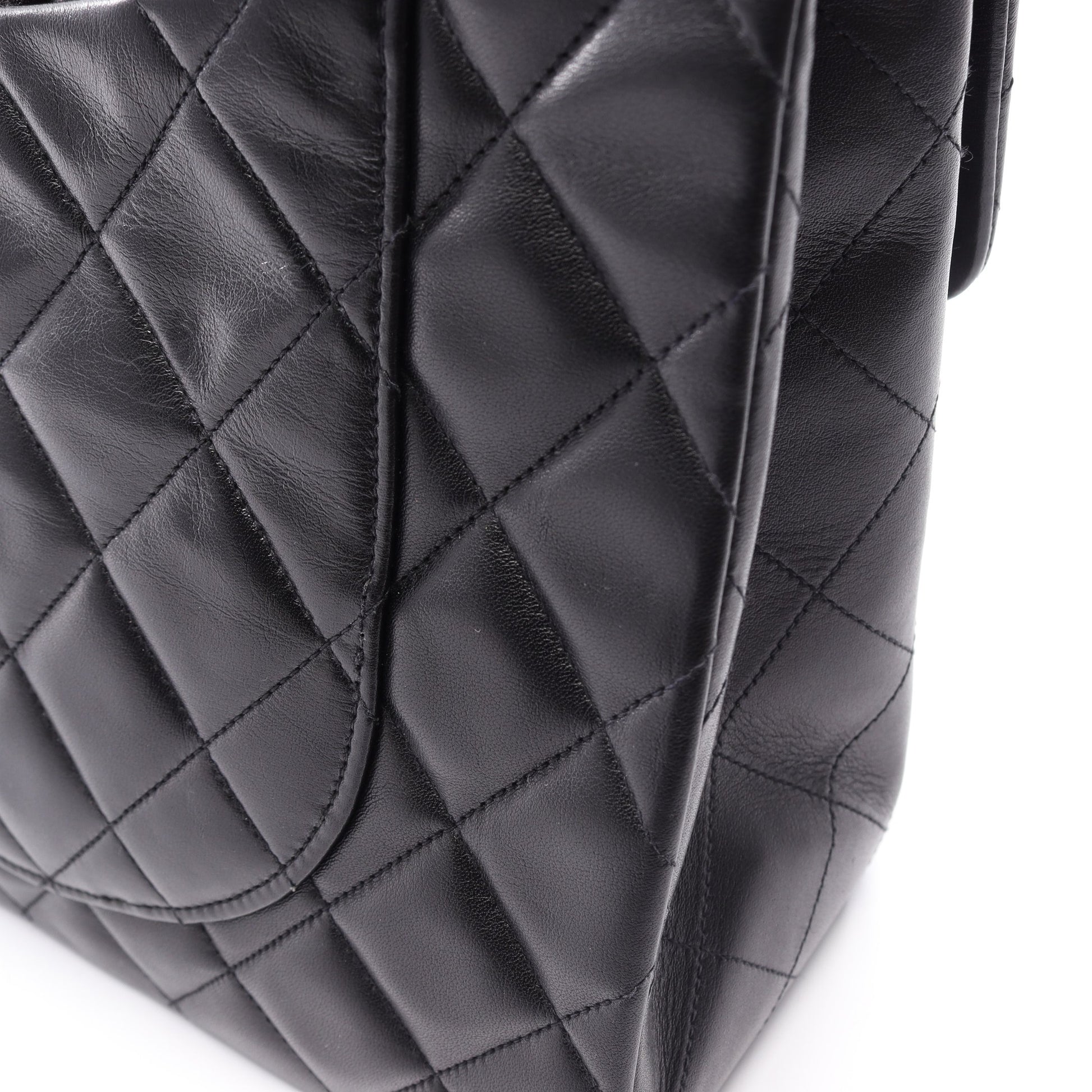 デカマトラッセ34 Wチェーンショルダーバッグ ラムスキン ブラック ゴールド金具 シャネル バッグ CHANEL