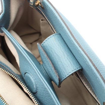 バンブー ショッパー スモール 2WAY ハンドバッグ レザー ブルー グッチ バッグ GUCCI