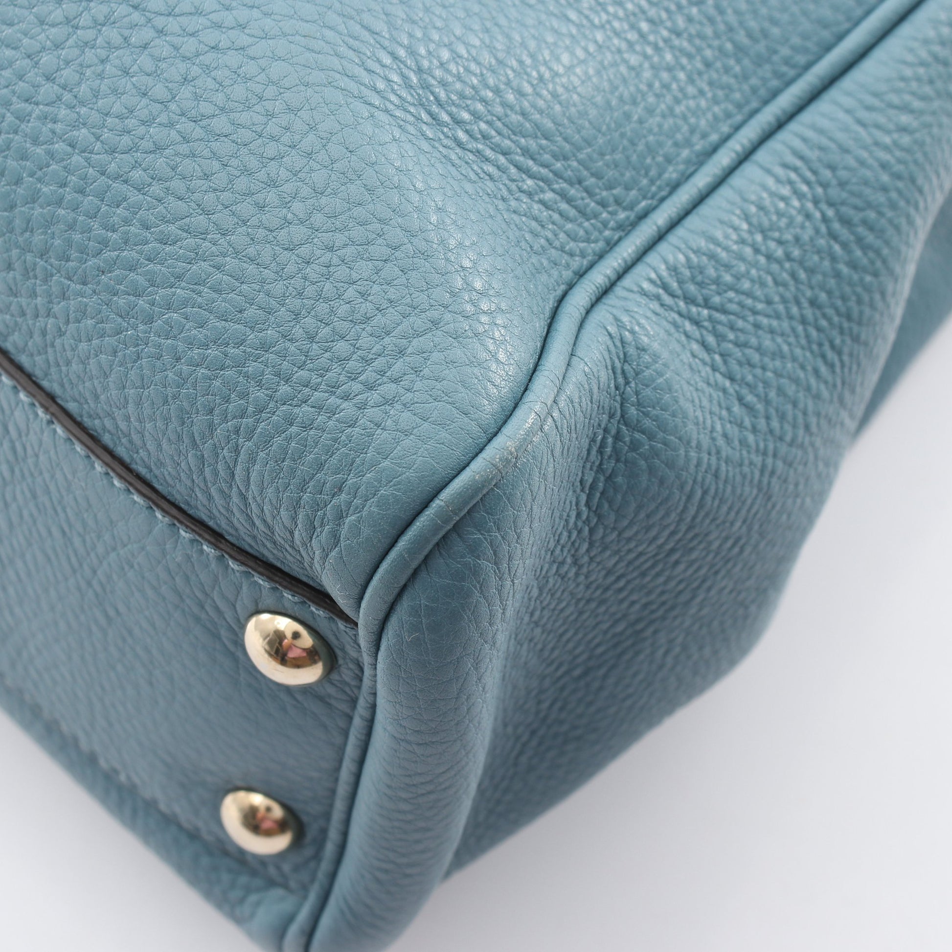 バンブー ショッパー スモール 2WAY ハンドバッグ レザー ブルー グッチ バッグ GUCCI