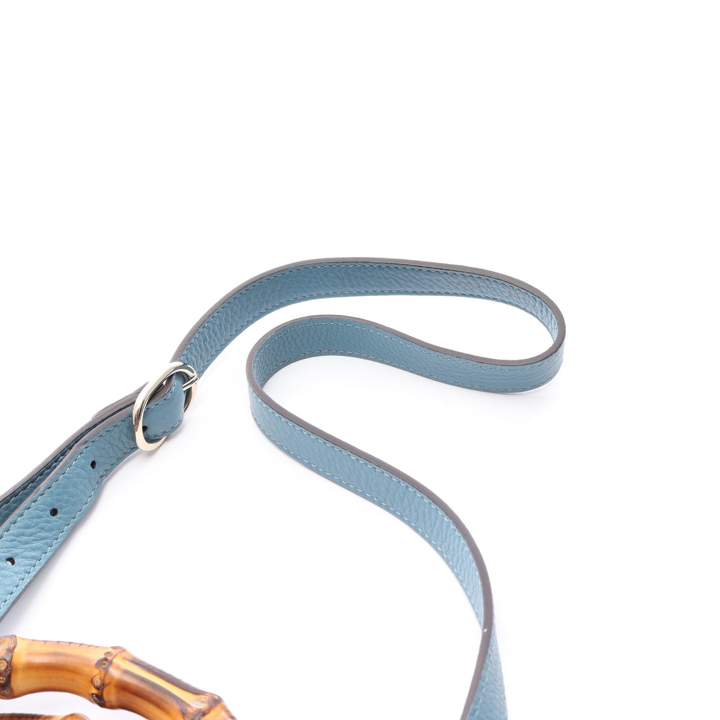 バンブー ショッパー ミディアム 2WAY ハンドバッグ トートバッグ レザー ブルー グッチ バッグ GUCCI