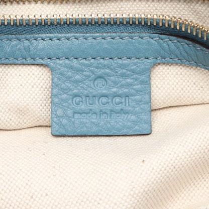 バンブー ショッパー ミディアム 2WAY ハンドバッグ トートバッグ レザー ブルー グッチ バッグ GUCCI