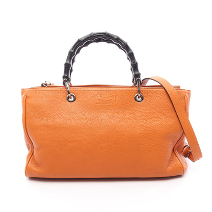 バンブー ショッパー ミディアム 2WAY ハンドバッグ トートバッグ レザー オレンジ グッチ バッグ GUCCI