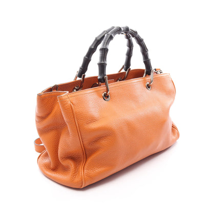 バンブー ショッパー ミディアム 2WAY ハンドバッグ トートバッグ レザー オレンジ グッチ バッグ GUCCI