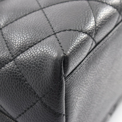 マトラッセ トップハンドルバッグ ハンドバッグ キャビアスキン ブラック ゴールド金具 シャネル バッグ CHANEL