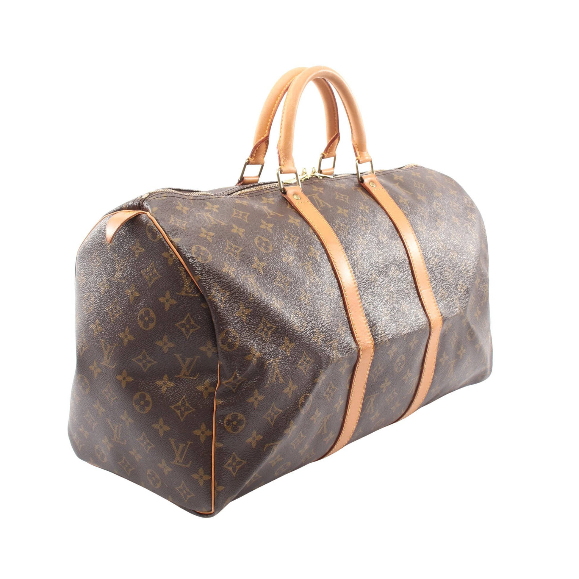 キーポル50 モノグラム ボストンバッグ PVC レザー ブラウン ルイヴィトン バッグ LOUIS VUITTON