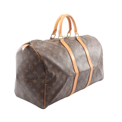 キーポル50 モノグラム ボストンバッグ PVC レザー ブラウン ルイヴィトン バッグ LOUIS VUITTON