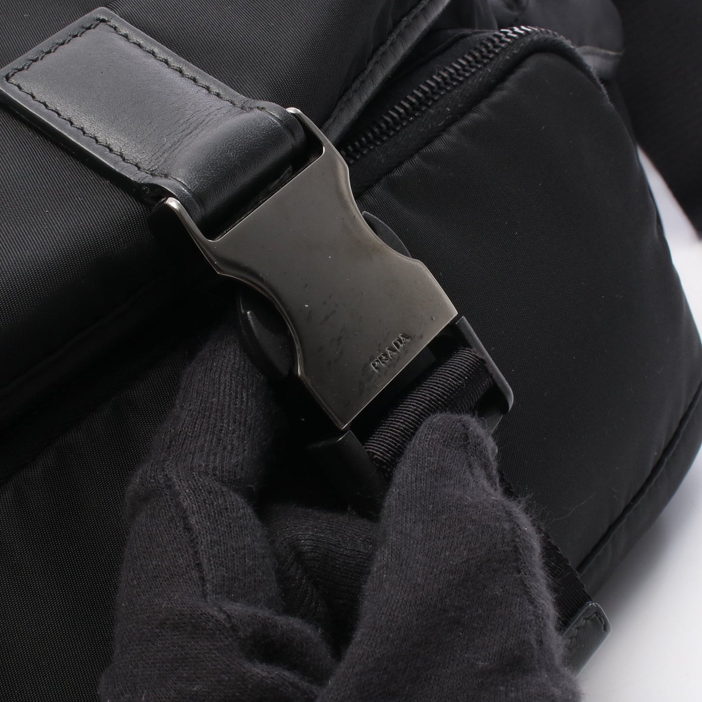 カメラバッグ ショルダーバッグ ナイロン レザー ブラック プラダ バッグ PRADA