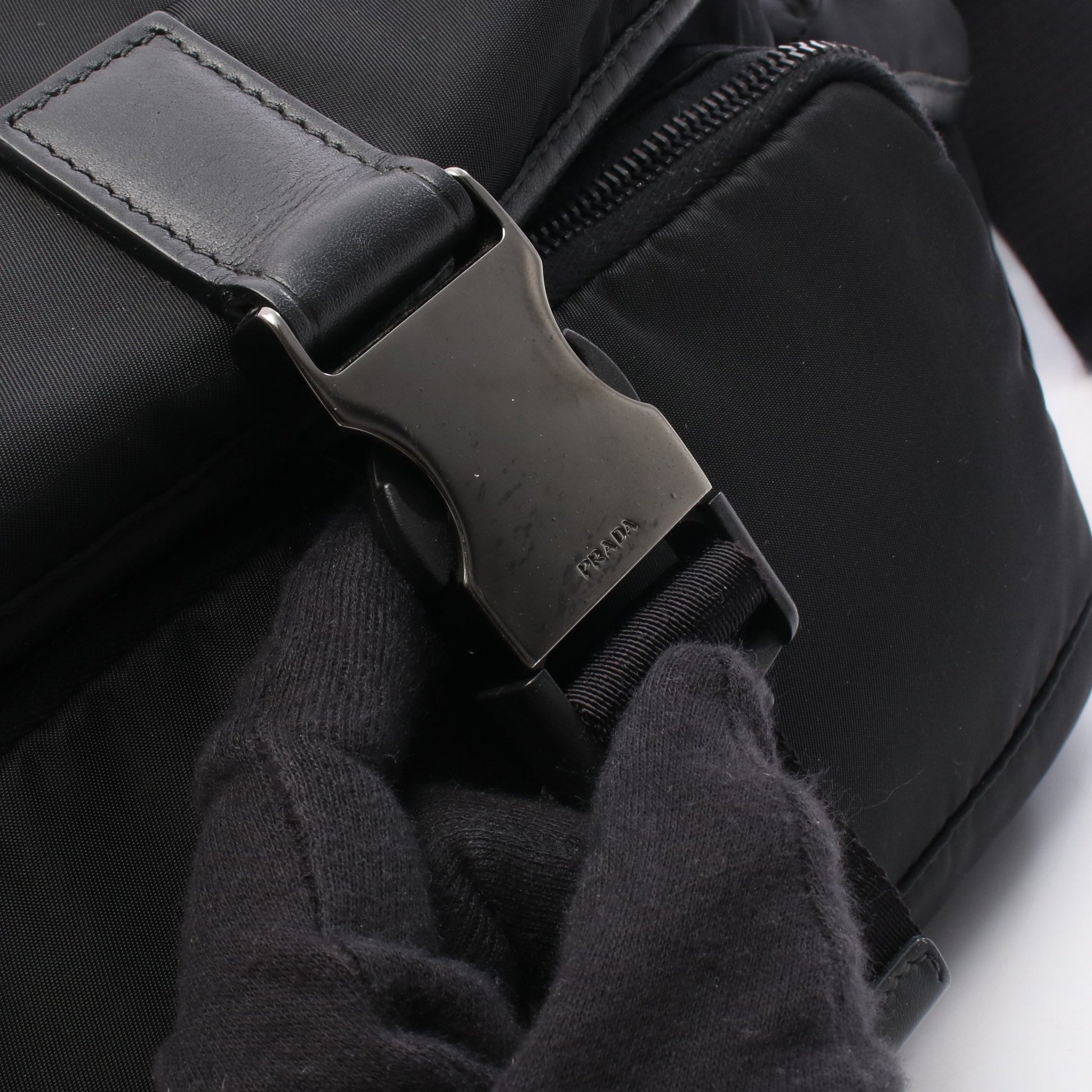 カメラバッグ ショルダーバッグ ナイロン レザー ブラック プラダ バッグ PRADA