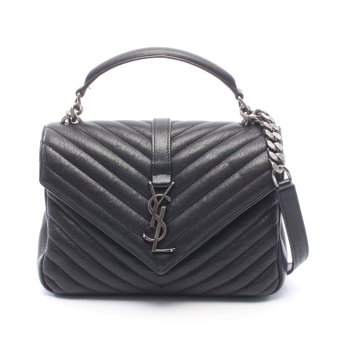 カレッジ ミディアム 2WAY ハンドバッグ レザー ブラック サンローランパリ バッグ SAINT LAURENT PARIS