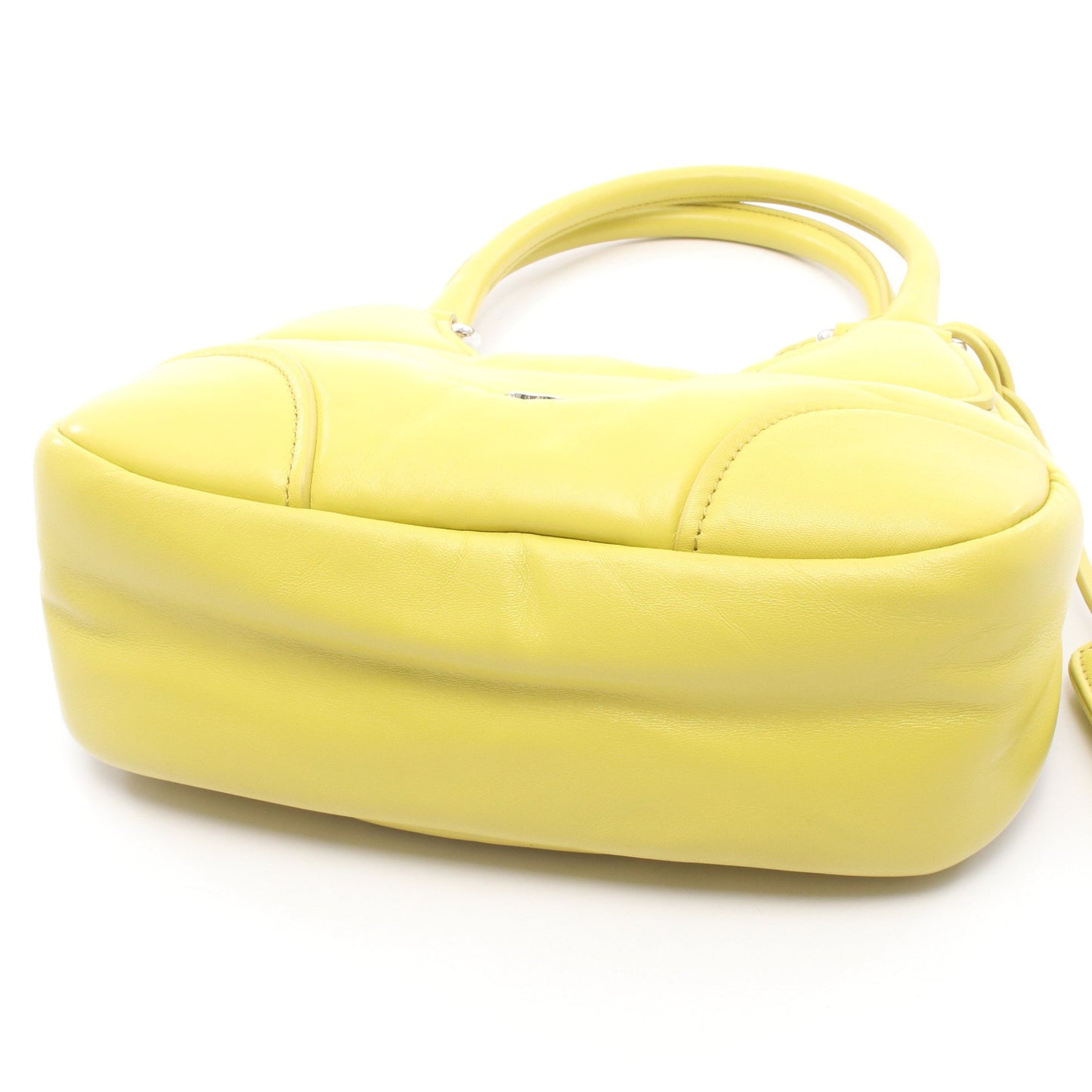 MOON 2WAY ハンドバッグ レザー イエロー プラダ バッグ PRADA