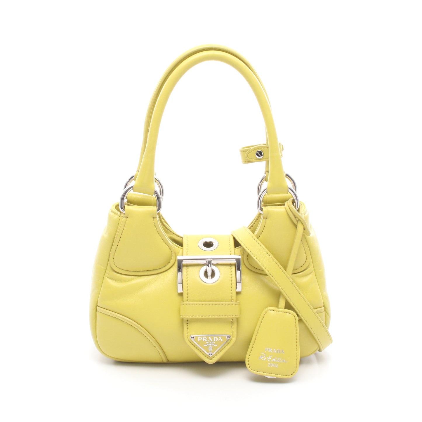 MOON 2WAY ハンドバッグ レザー イエロー プラダ バッグ PRADA