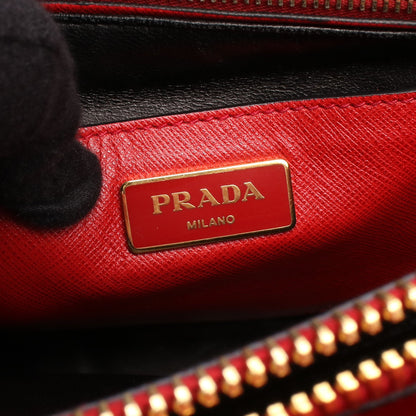 SAFFIANO SOFT 2WAY ハンドバッグ サフィアーノレザー レッド プラダ バッグ PRADA