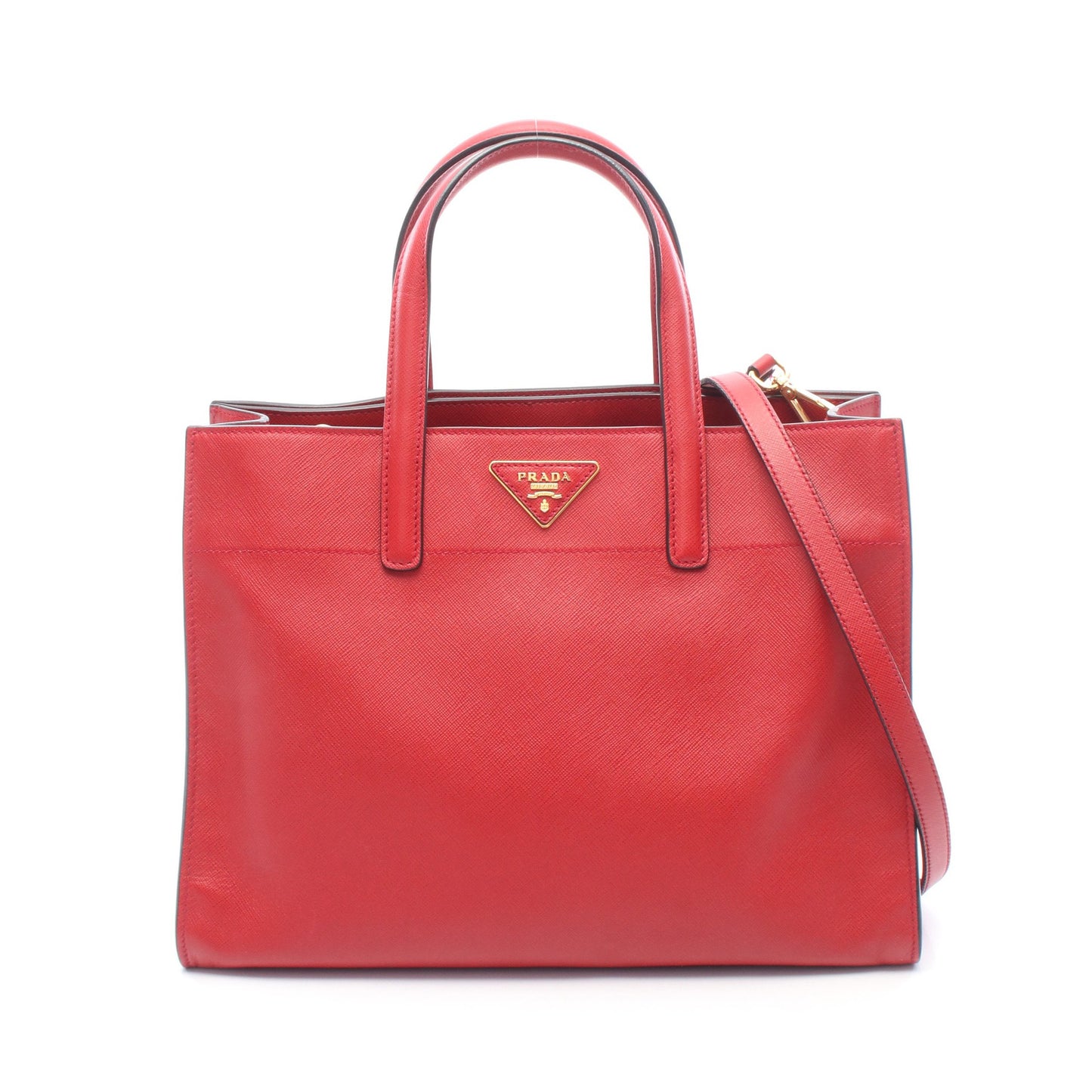 SAFFIANO SOFT 2WAY ハンドバッグ サフィアーノレザー レッド プラダ バッグ PRADA